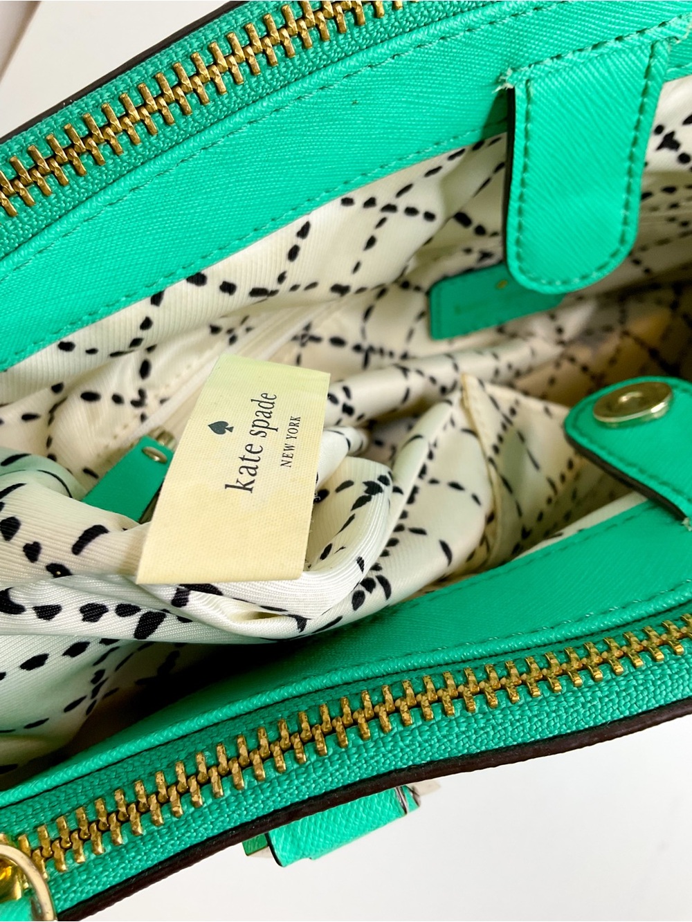 KATE SPADE Turquoise Tote Handbag - Structured Everyday Shoulder Bag - Picture 10 of 11